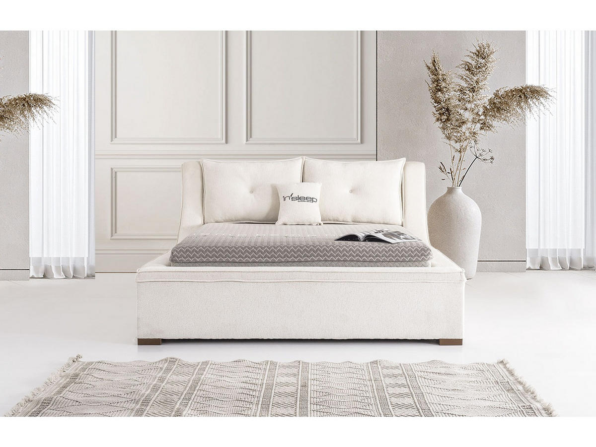 POLSTERBETT Orion 120x200 Creme - Creme, Textil/Metall (120/200cm) - Villa Möbel