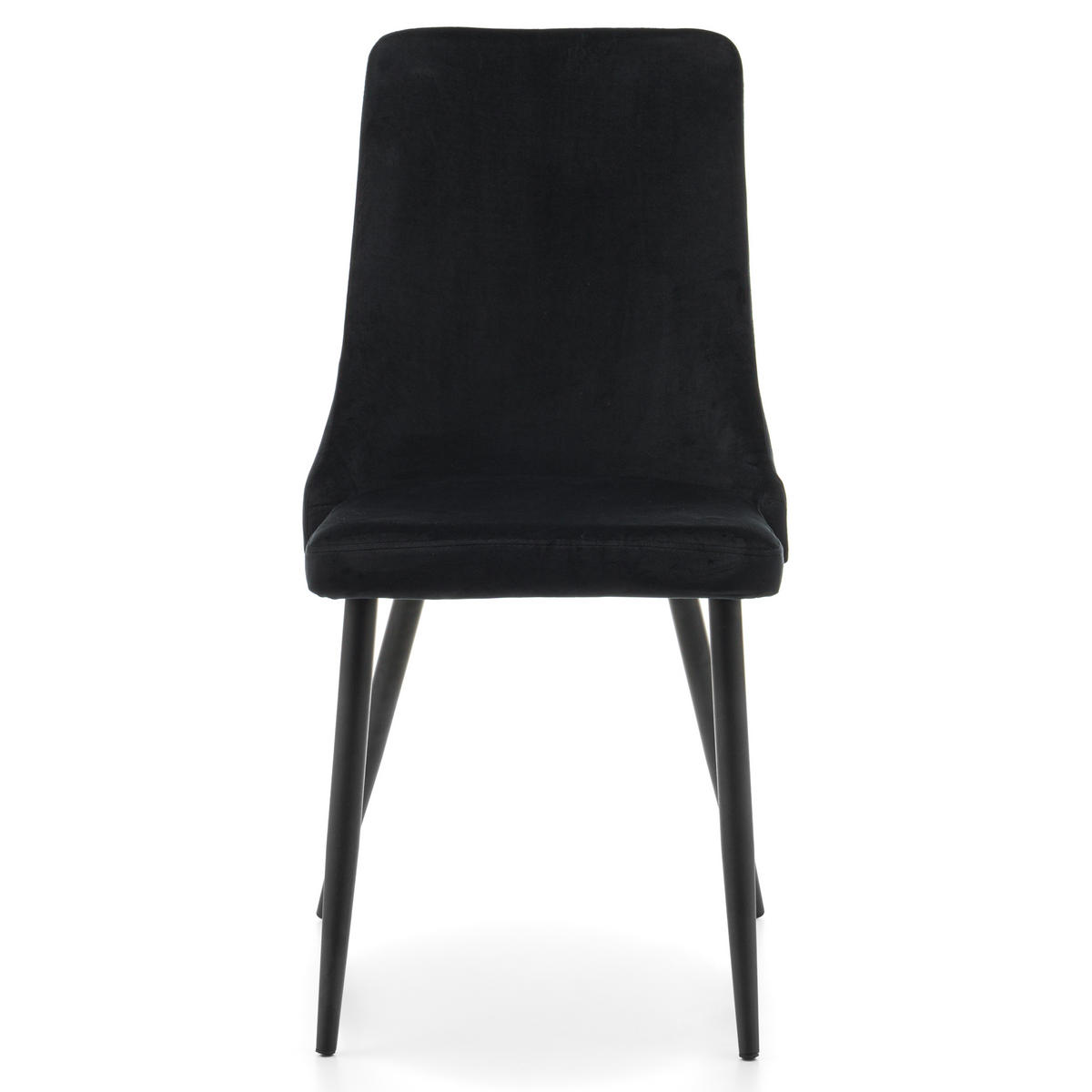 STUHL UNO gepolstert - schwarz - Samt Velours - Schwarz, Textil/Metall (48/95/57cm) - NEW HOME