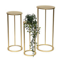 BLUMENHOCKER Metall Gold Rund 3er Set - Goldfarben, Metall (20/50/20cm) - DanDiBo