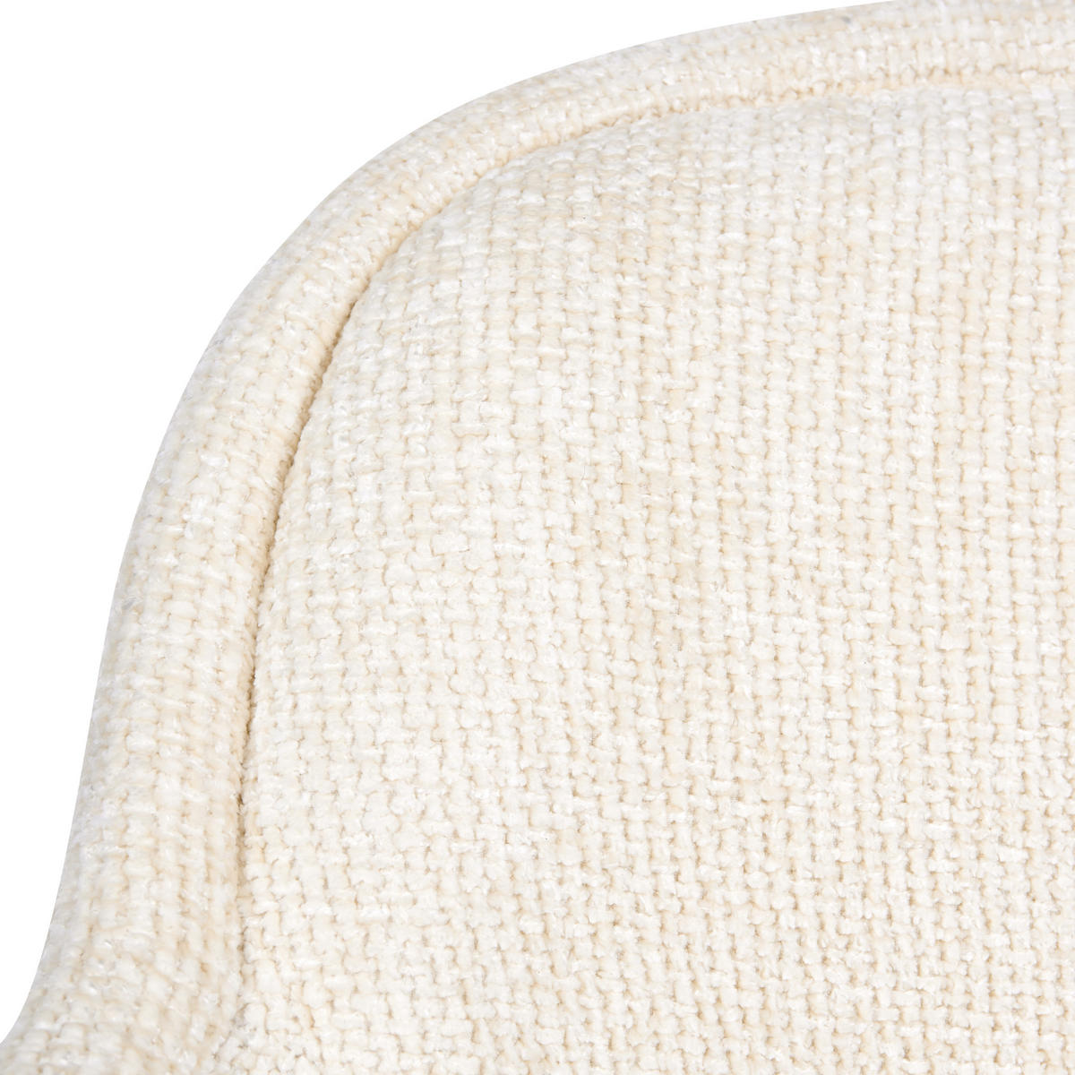 SCHREIBTISCHSTUHL Chenillegewebe Cremeweiß Ember - Creme, Textil (60/91/60cm) - Beliani