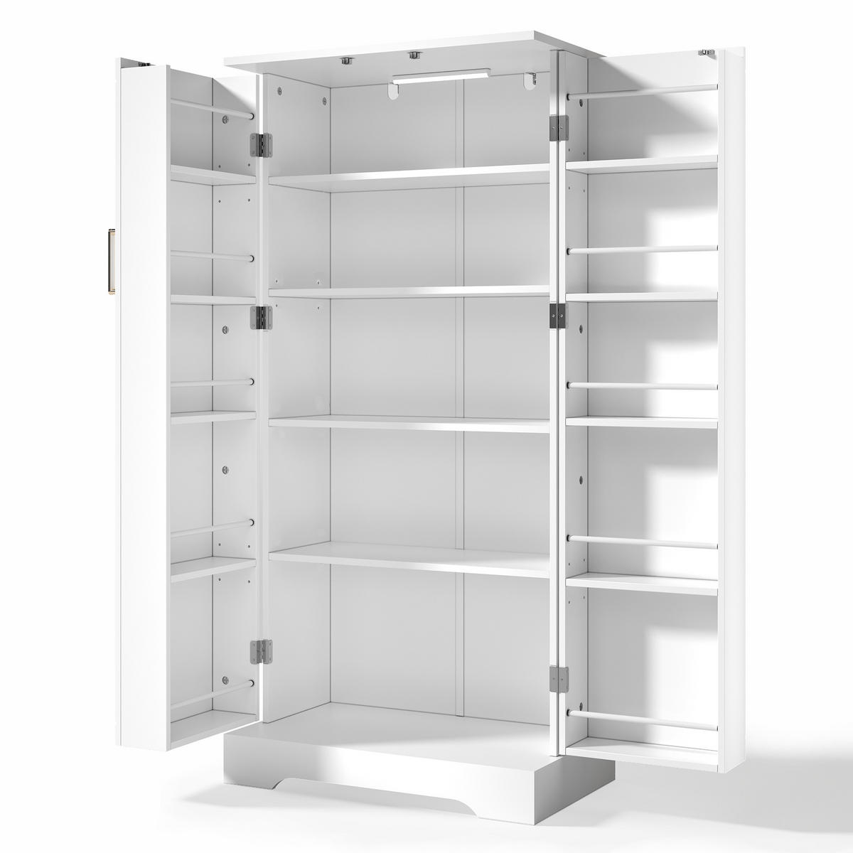 BUFFET aus MDF 60x35x128 cm Weiß mit LED-Sensorleuchte, verstellbaren Ablagen und platzsparendem Stauraum - Weiß, Holzwerkstoff (60/128/35cm) - Modfu