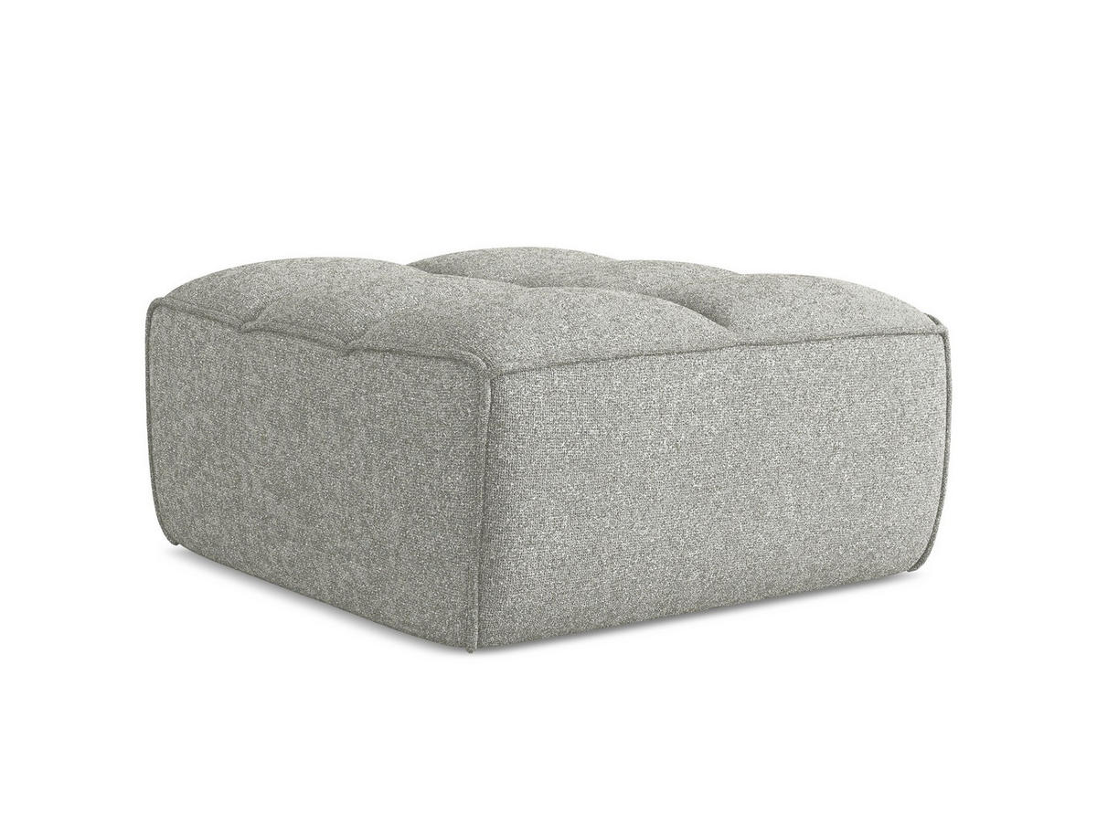 POUF Strukturstoff Stoff Grau - Hellgrau/Schwarz, Kunststoff/Textil (80/43/93cm) - Makamii