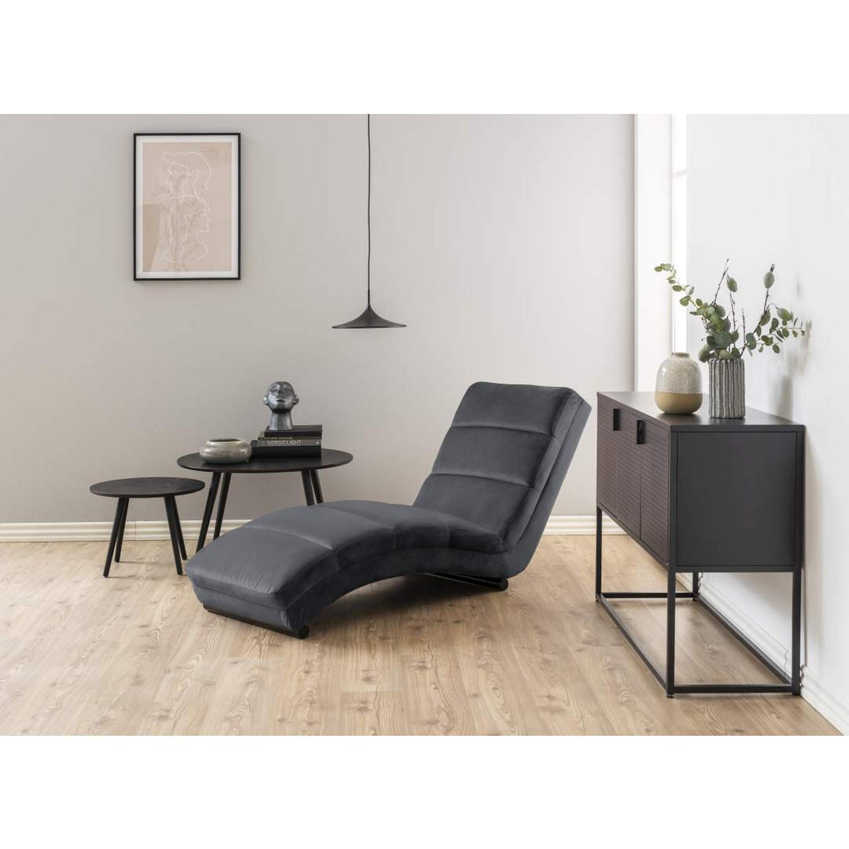 SCHÄSLONG Slinky 60 x 170 x 82 cm – grå - Grå, Textil/Metall (60/82/170cm) - ebuy24