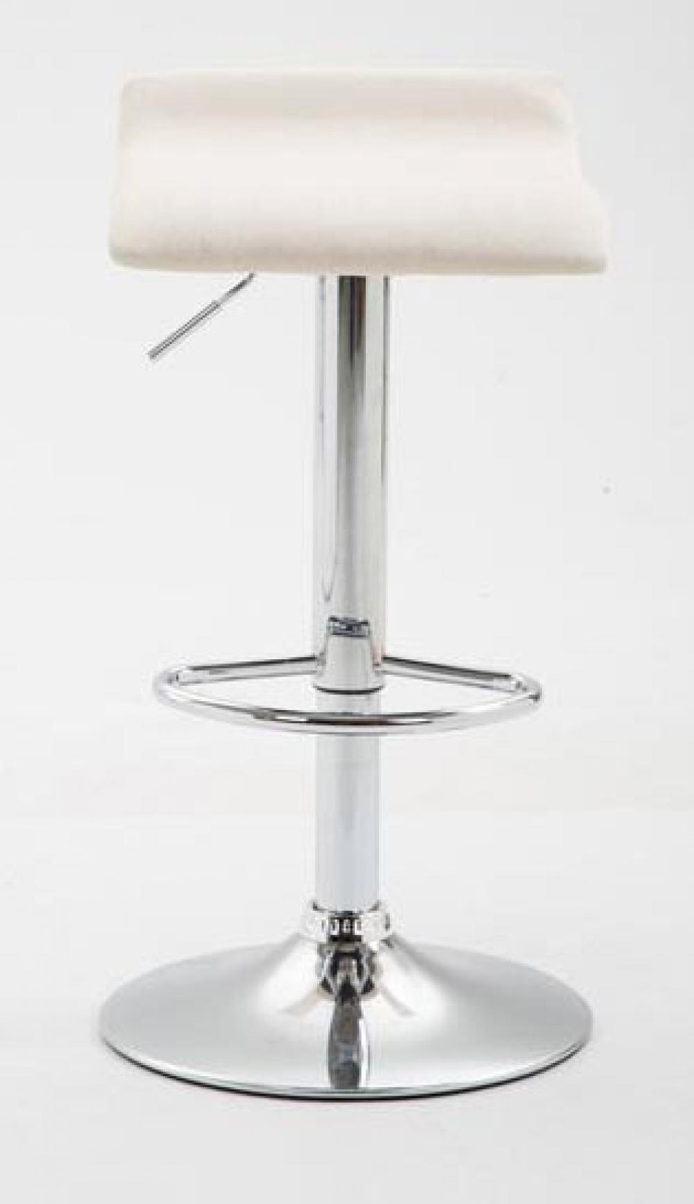 BARHOCKER 2er Set Stoff creme - Chromfarben/Creme, Textil/Metall (36/63/39cm) - CLP