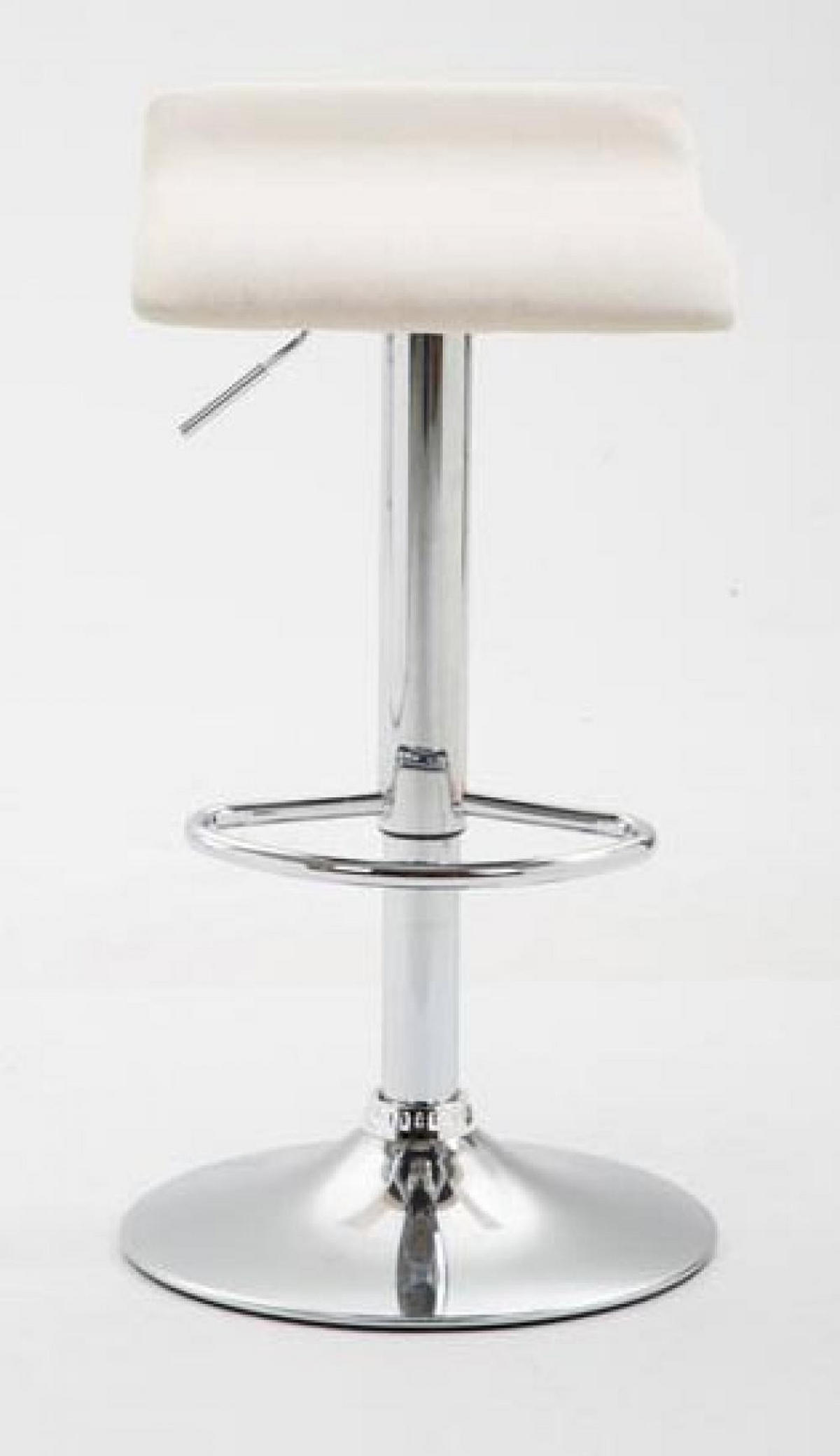 BARHOCKER 2er Set Stoff creme - Chromfarben/Creme, Textil/Metall (36/63/39cm) - CLP