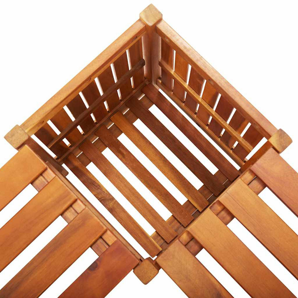 GARTEN-ECKBANK Mit Pflanzkübel 117/117/40 Cm Massivholz Akazie - Braun, Holz (117/40/117cm) - vidaXL