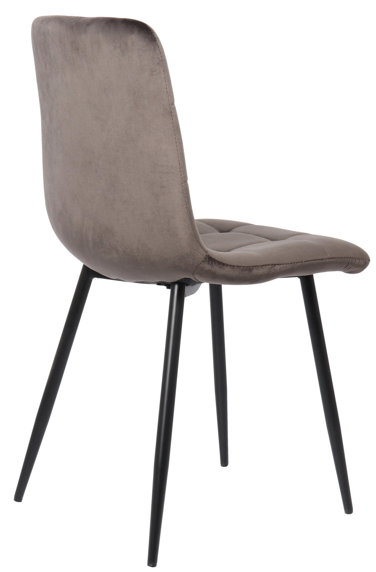 ESSZIMMERSTUHL Till Samt, Gestell Metall matt Schwarz Grau - Schwarz/Grau, Textil/Metall (45/88/52cm) - TPFLiving