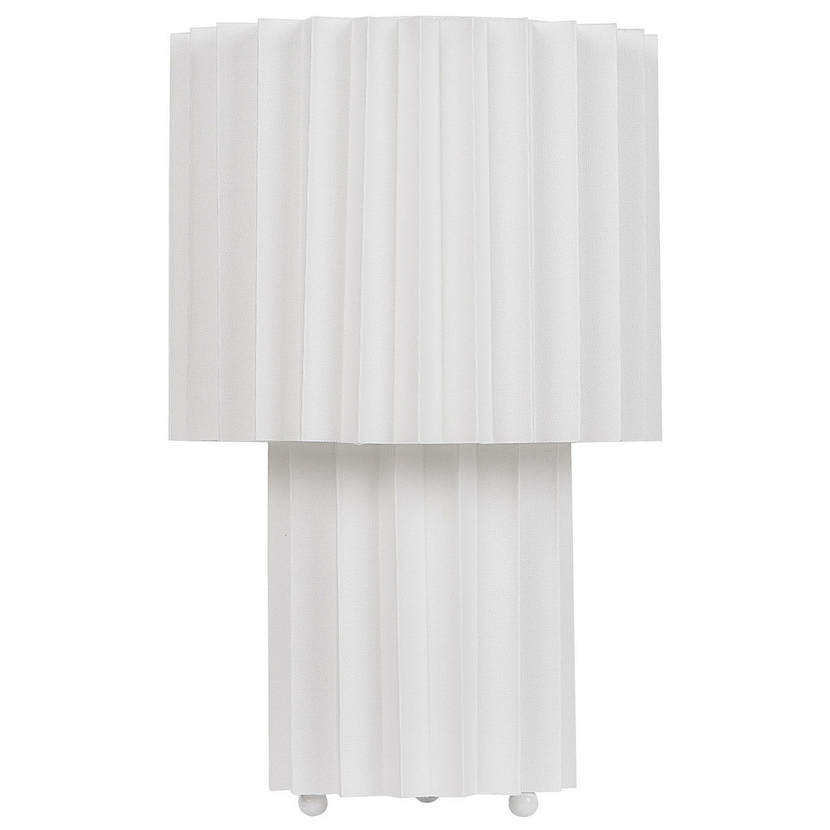 TISCHLEUCHTE Weiß Alfeios - Weiß, Textil (25/25/40cm) - Beliani