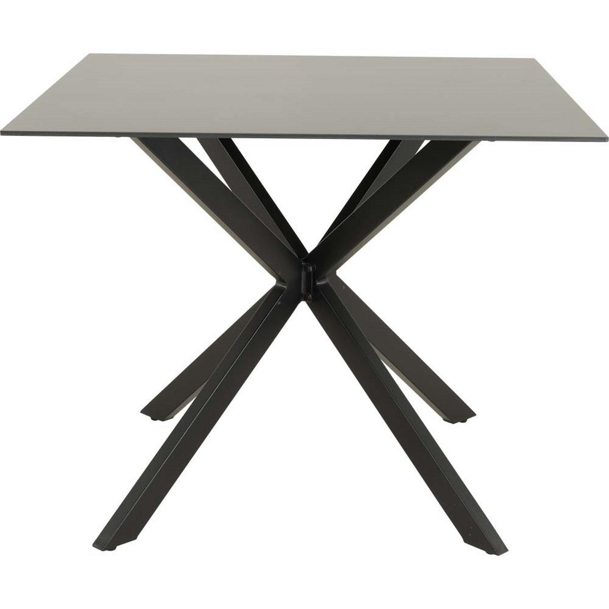 GARTENTISCH Crest - Schwarz - 90/90/73 cm - Schwarz, Glas (90/90/73cm) - Lesli Living