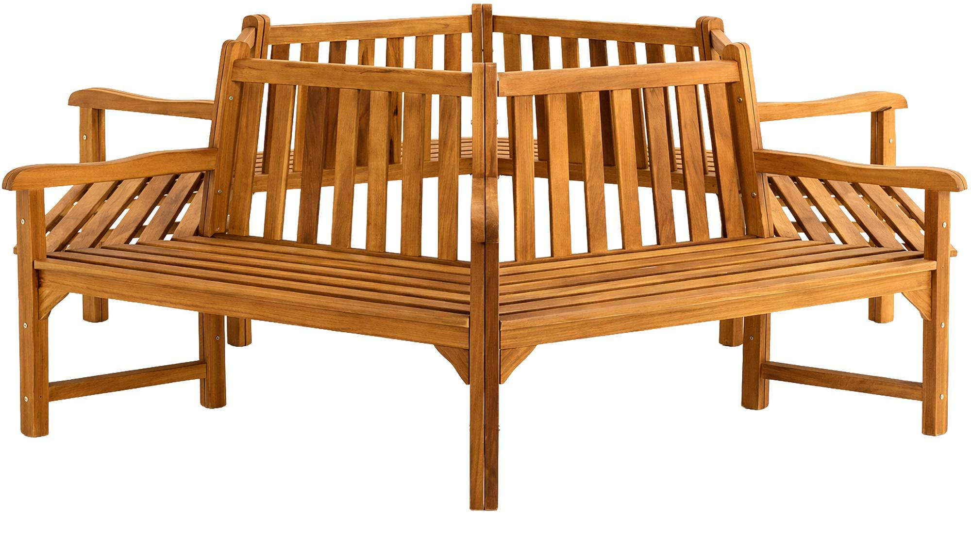 GARTENBANK 250/250 cm Holz Teak - Teakfarben, Holz (250/93/250cm) - CLP