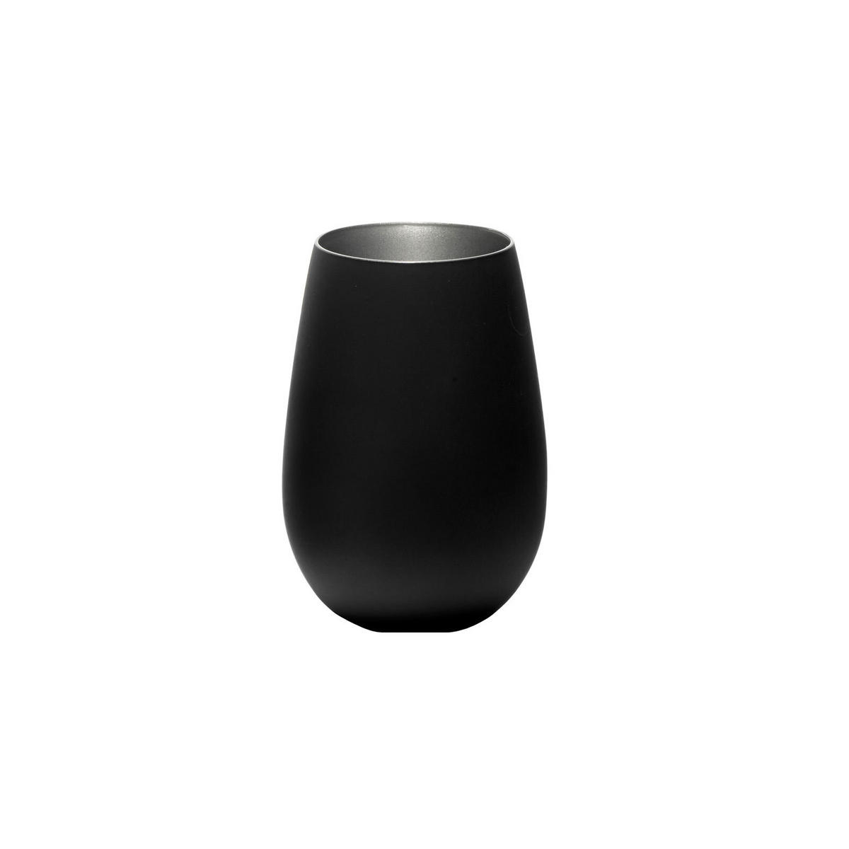 BECHER Elements Schwarz-Silber 465 ml 6er Set - Silberfarben/Schwarz, Glas (0.465L) - Stölzle Lausitz