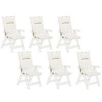 SITZAUFLAGEN 6ER SET Weiß Toscana - Weiß, Textil (50/71/45cm) - Beliani