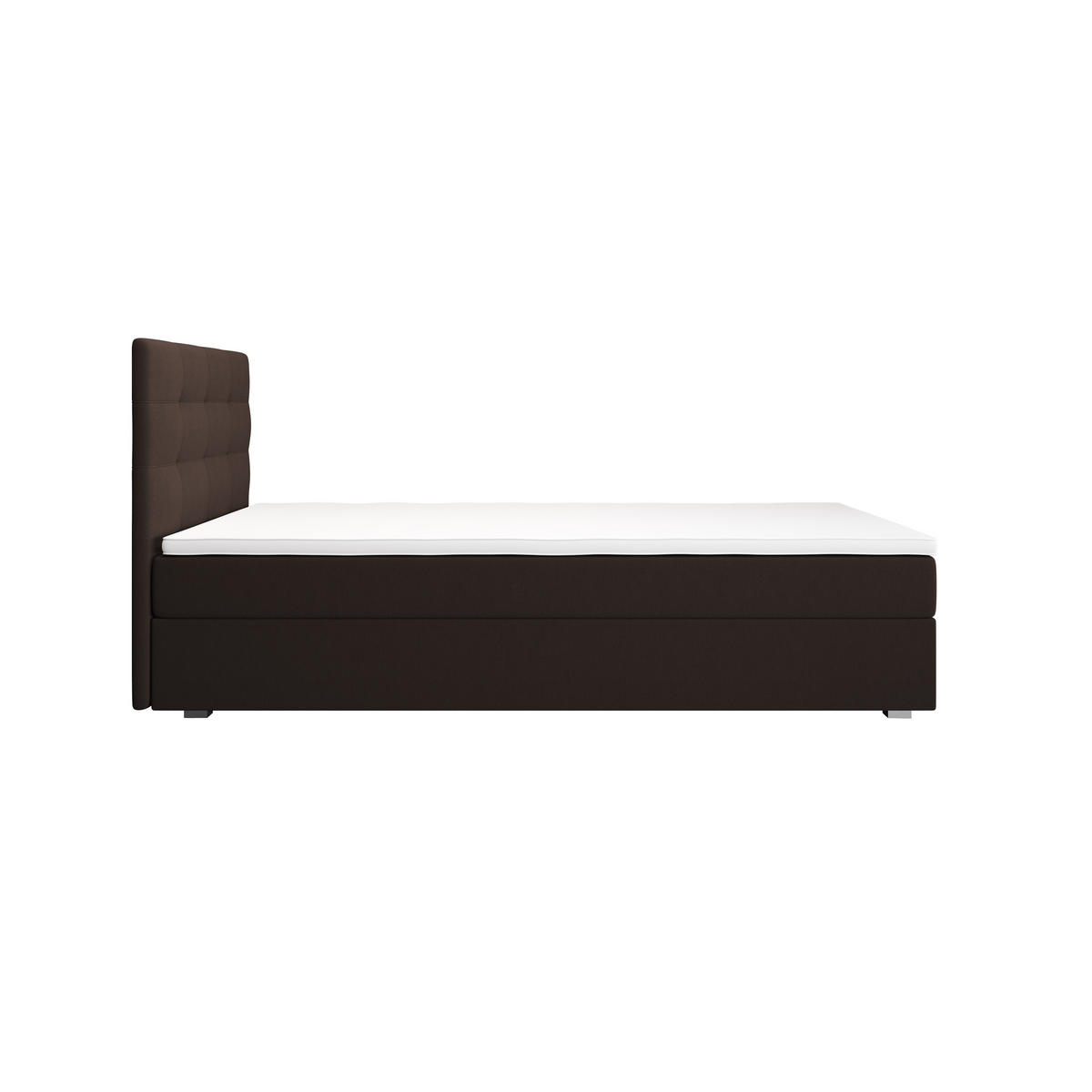 BOXBETT FADO 2 100x200, mit Matratze H3 und Topper, Cosmic 800 - Dunkelbraun, Holz/Kunststoff (100/200cm) - Bedante