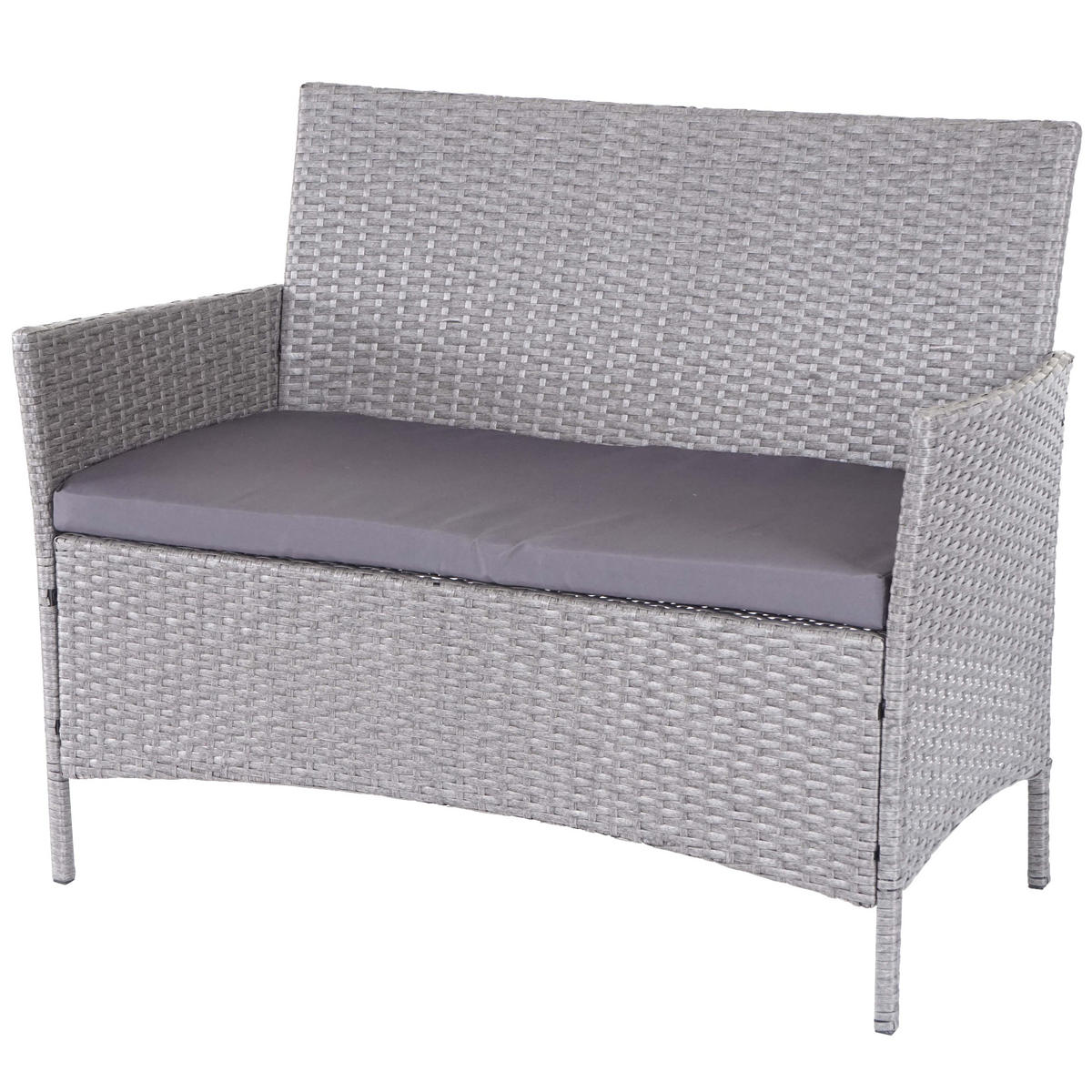 POLY-RATTAN GARTEN-GARNITUR Grau - Anthrazit/Grau, Kunststoff - MCW