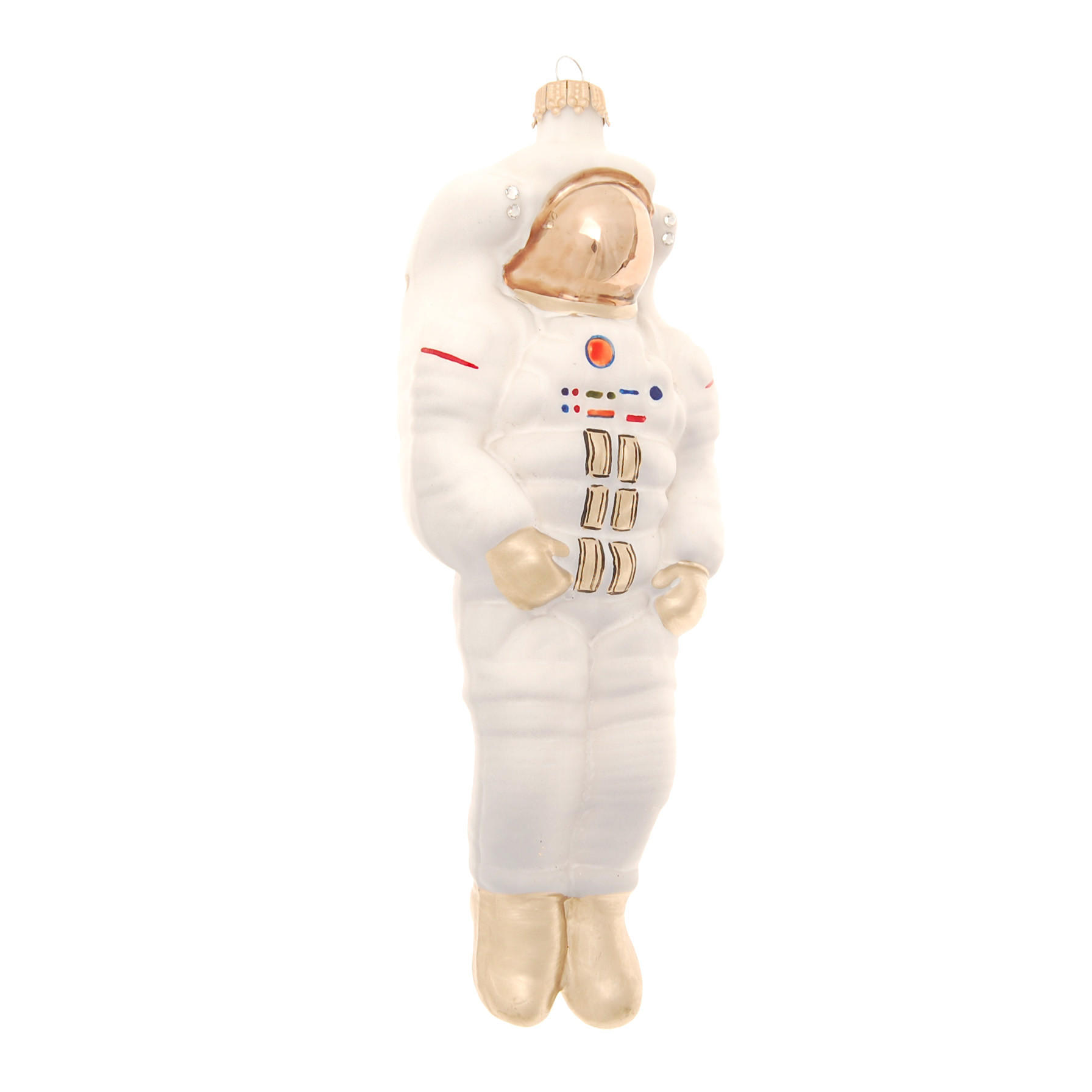 CHRISTBAUMSCHMUCK Astronaut Weiß 18cm (Glas / 1 Stk.) - Weiß, Glas (6/18/4cm) - Krebs Glas Lauscha