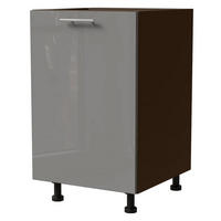 KÜCHENUNTERSCHRANK Essen D1D/50 Grau Hochglanz / Lava Matt 50 / 50 / 82cm - Dunkelgrau/Grau, Holz/Holzwerkstoff (50/82/50cm) - Feldmann-Wohnen