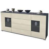 SIDEBOARD Grömitz Creme Hochglanz - Creme, Holzwerkstoff (166.5/75.5/35cm) - Vladon