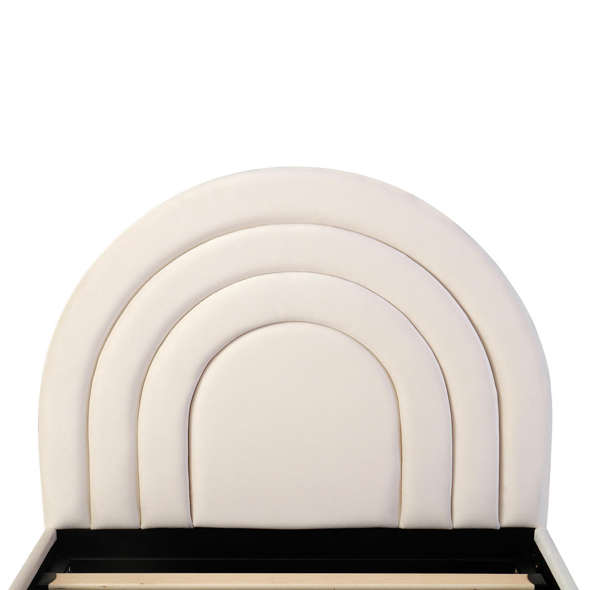 POLSTERBETT 90x200 Samt Lattenrost Kopfteil Beige - Beige, Holzwerkstoff - FLIEKS