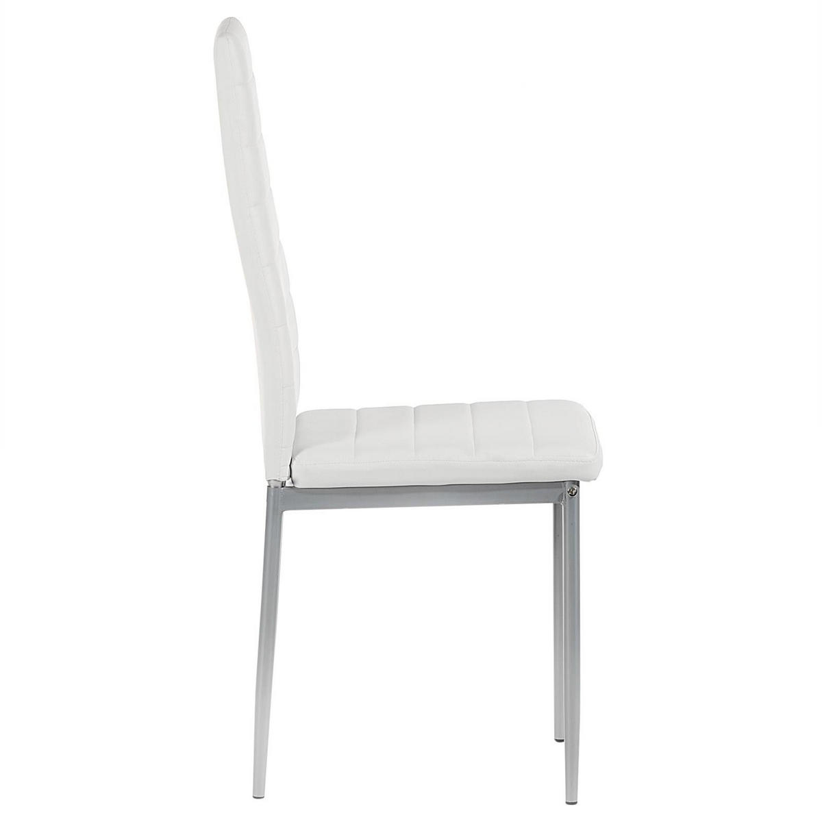ESSZIMMERSTUHL NATHALIE 4er-Set weiß - Weiß, Textil/Metall (43/100/50cm) - IDIMEX