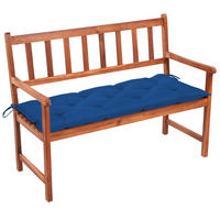GARTENBANK mit Auflage 120 cm Massivholz Akazie - Blau, Holz (50/90/58cm) - furnicato