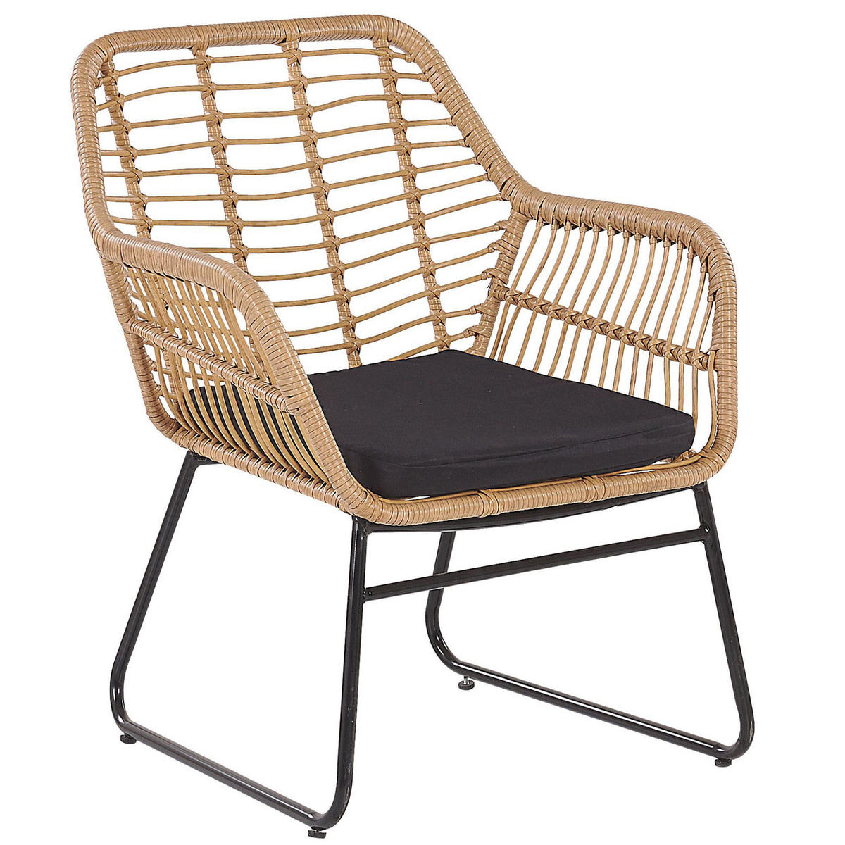 LOUNGE-SET 4-sitzer Rattan Beige Minori - Beige, Kunststoff - Beliani