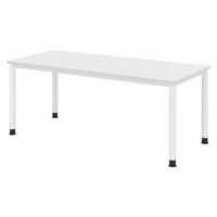 SCHREIBTISCH Serie-H 80/180/74 cm in Weiß/Weiß - Weiß, Holzwerkstoff (80/180/74cm) - bümö