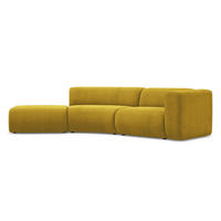 4-SITZER-SOFA Chenille Stoff Gelb - Currygelb/Gelb, Kunststoff/Textil (335/70/166cm) - Makamii