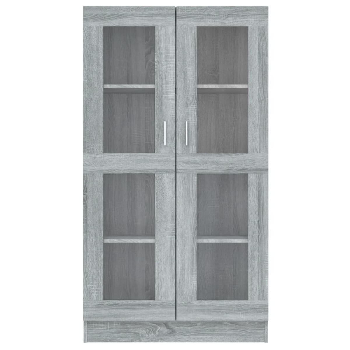 VITRINENSCHRANK mit 4 Fächern, 2 Glastüren 82,5/30,5/150 cm aus Holzwerkstoff Grau Sonoma Dekor - Silbereichenfarben, Holz (82.5/150/30.5cm) - vidaXL
