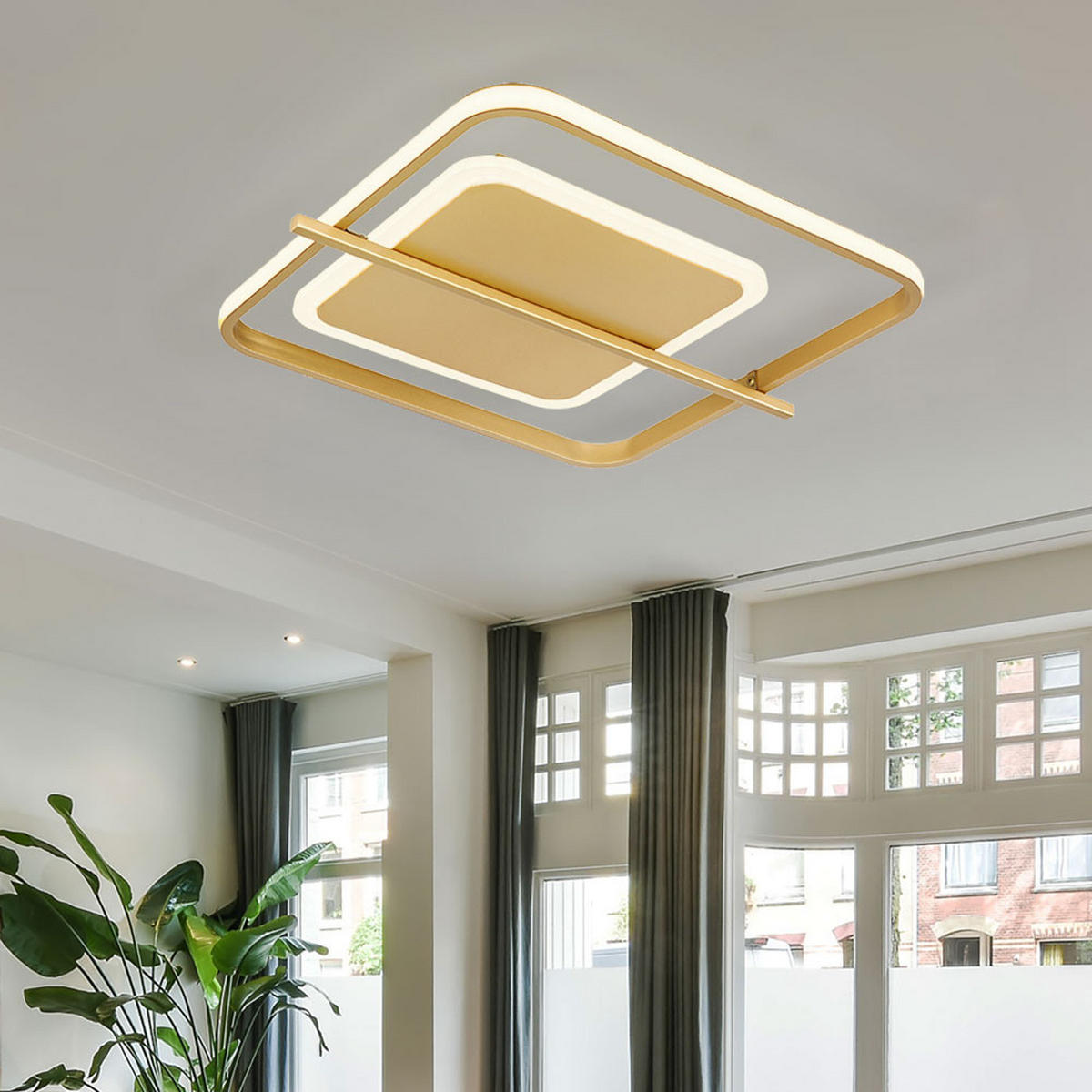 LED DECKENLEUCHTE Metall Goldfarben - Goldfarben, Metall (40/36/5cm) - Globo Lighting