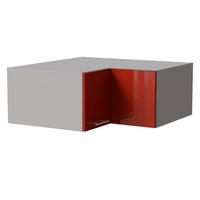 ECKAUFSATZSCHRANK Brerra W14/90/36 Grau / RAL 3002 karminrot Hochglanz 90 / 90 / 36cm - Rot/Grau, Holz/Holzwerkstoff (90/36/90cm) - Feldmann-Wohnen