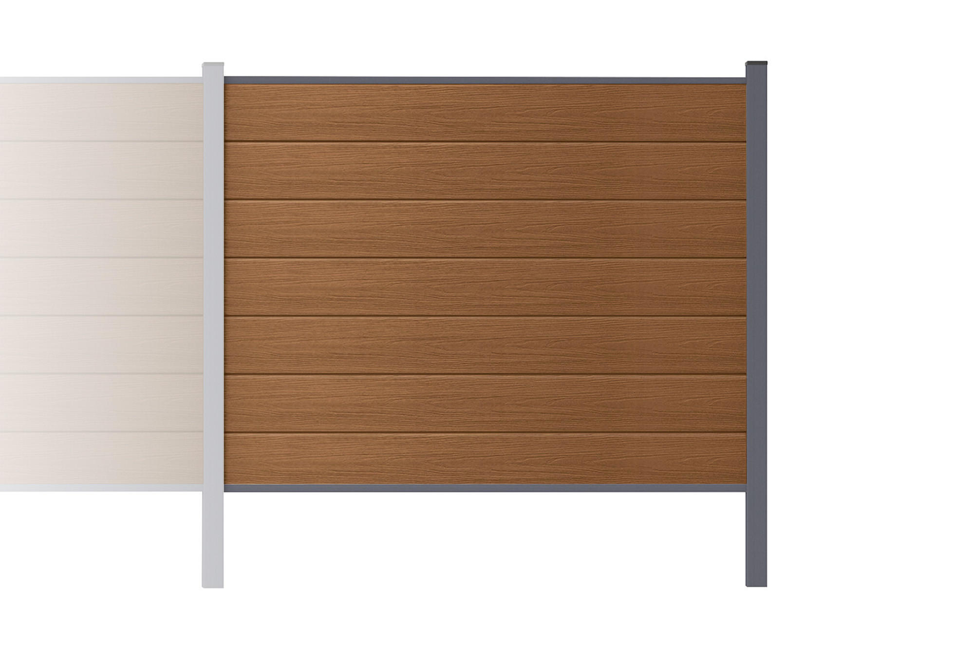 ERWEITERUNGSSET für Verbundzaun 2 m STOCKHORN, H. 150 cm, zum Einbetonieren, Teakholz - Braun, Holzwerkstoff (200/150cm) - Casanoov