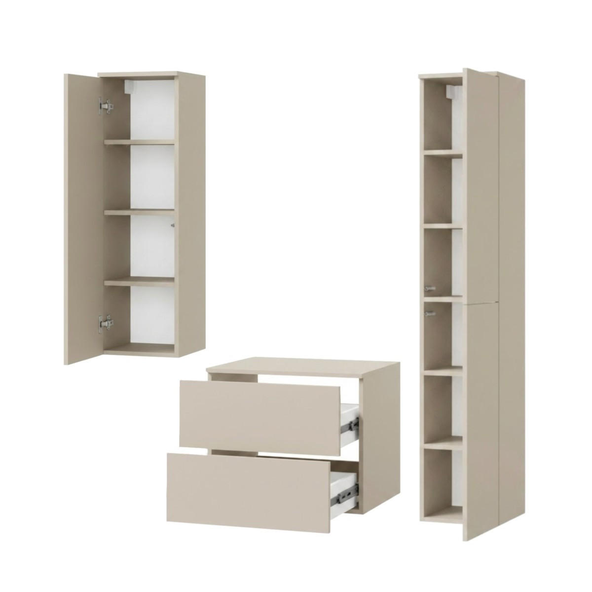 BADMÖBEL-SET Color Kaschmir 3-Teilig (2S 60 + 1D 100 + 2D 160) - Kaschmir, Holzwerkstoff (120/160/45cm) - mzm24
