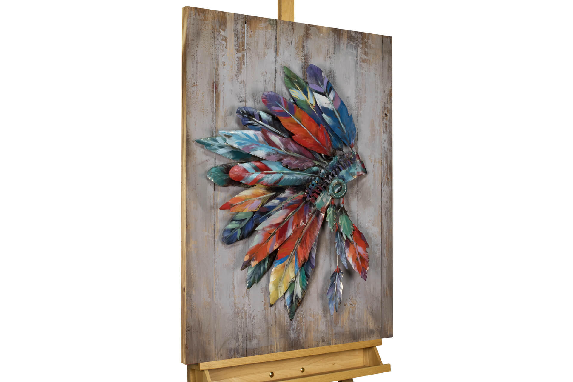 METALLBILD Bunt 60/90 cm - Multicolor/Braun, Metall (3.27/90cm) - KUNSTLOFT