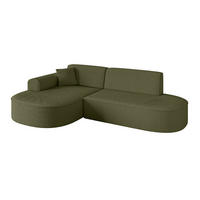 ECKSOFA Ottomane Links MARI-L1 - 232x163x73,5 cm Grün Bouclé - Schwarz/Grün, Holzwerkstoff/Kunststoff (163/234cm) - ALTDECOR