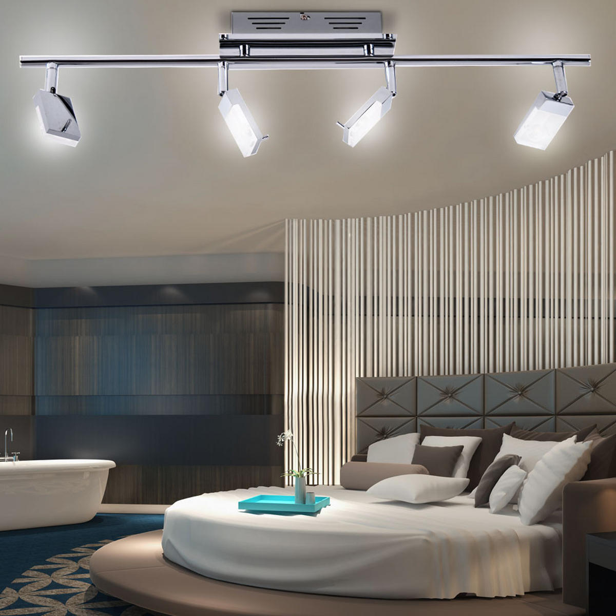 LED DECKENLEUCHTE Metall Chrom Silber - Silberfarben, Metall (67/17/17cm)