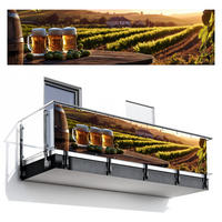 BALKON-SICHTSCHUTZ Bier - Hopfen - Landschaft - Grün, Kunststoff (300/75cm) - MuchoWow