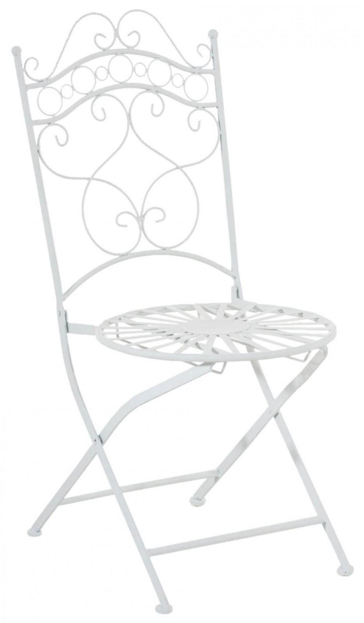 GARTENKLAPPSTUHL 2er Set Metall weiß - Weiß, Metall (40/92/50cm) - CLP