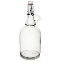 GLASFLASCHE Tragegriff 1 l Transparent - Transparent, Glas (10/26/10cm) - Orion 