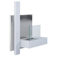 ETHANOL-KAMIN, 0,9L, mit einer Klappe Zubehör, Stahl, Weiß, 75 x 22 x 63 cm - Weiß, Metall (63/22/75cm) - HOMCOM