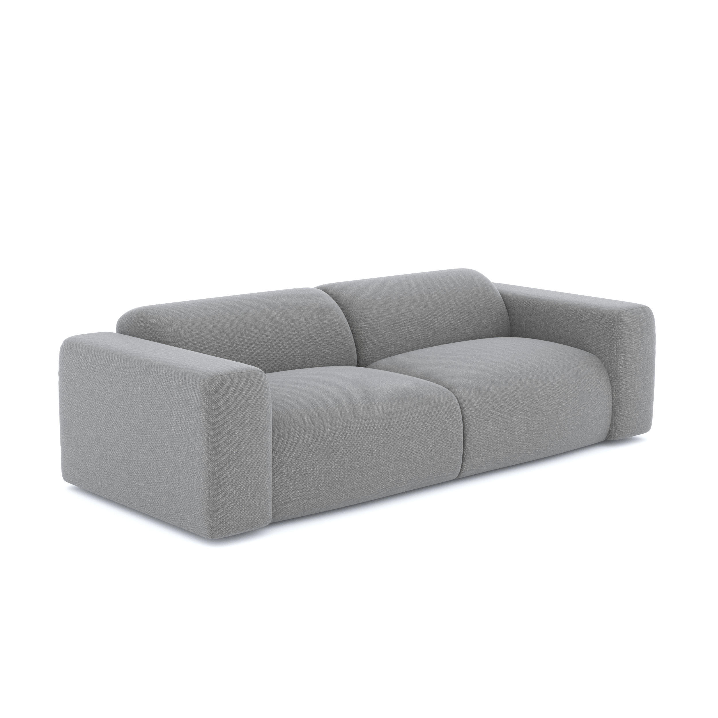 SOFA 3-Sitzer Rastergewebe Hellgrau 205cm - Hellgrau/Grau, Textil (205/73/97cm) - Sia Home