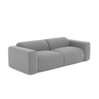 SOFA 4-Sitzer Rastergewebe Hellgrau 240cm - Hellgrau/Grau, Textil (240/73/97cm) - Sia Home