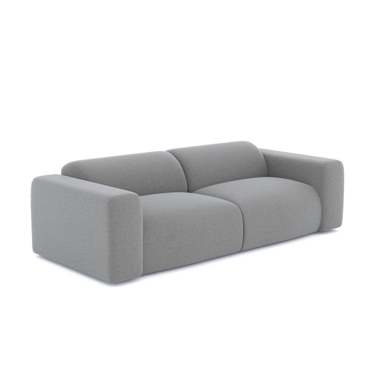 SOFA 4-Sitzer Rastergewebe Hellgrau 240cm - Hellgrau/Grau, Textil (240/73/97cm) - Sia Home
