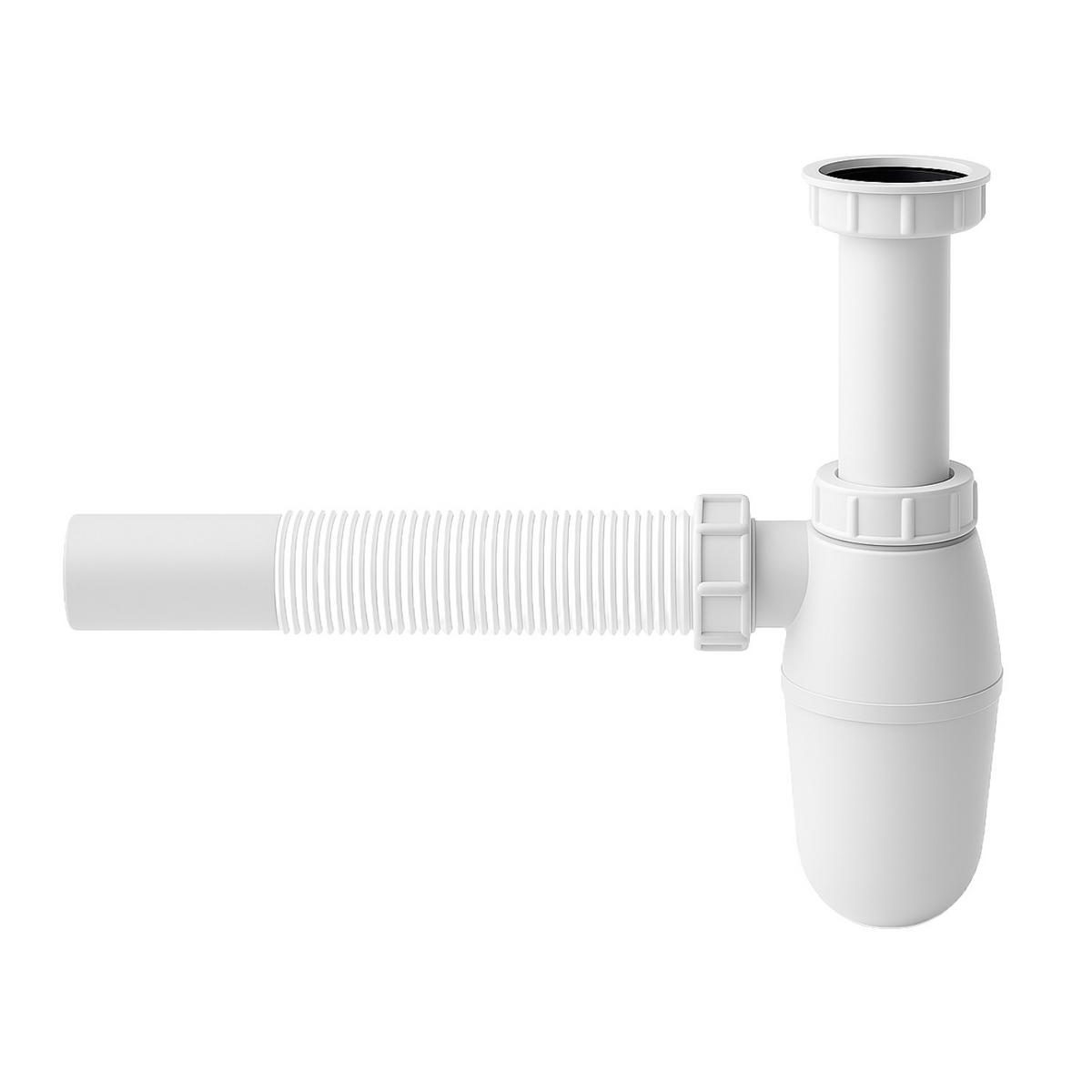 SIPHON mit Abflussrohr Weiß für Waschbecken - Weiß, Kunststoff (5cm) - Badplaats
