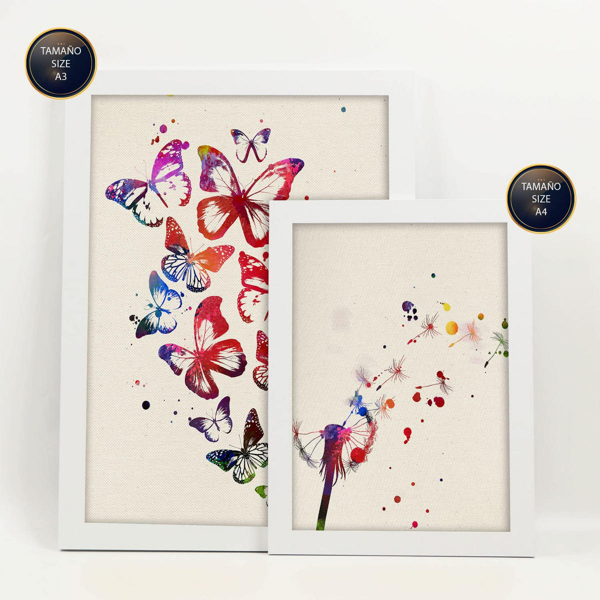 POSTER Set Mit 6 Natur Größe A3 & A4 Weißer Rahmen - Weiß, Papier (29.7/1cm) - Nacnic