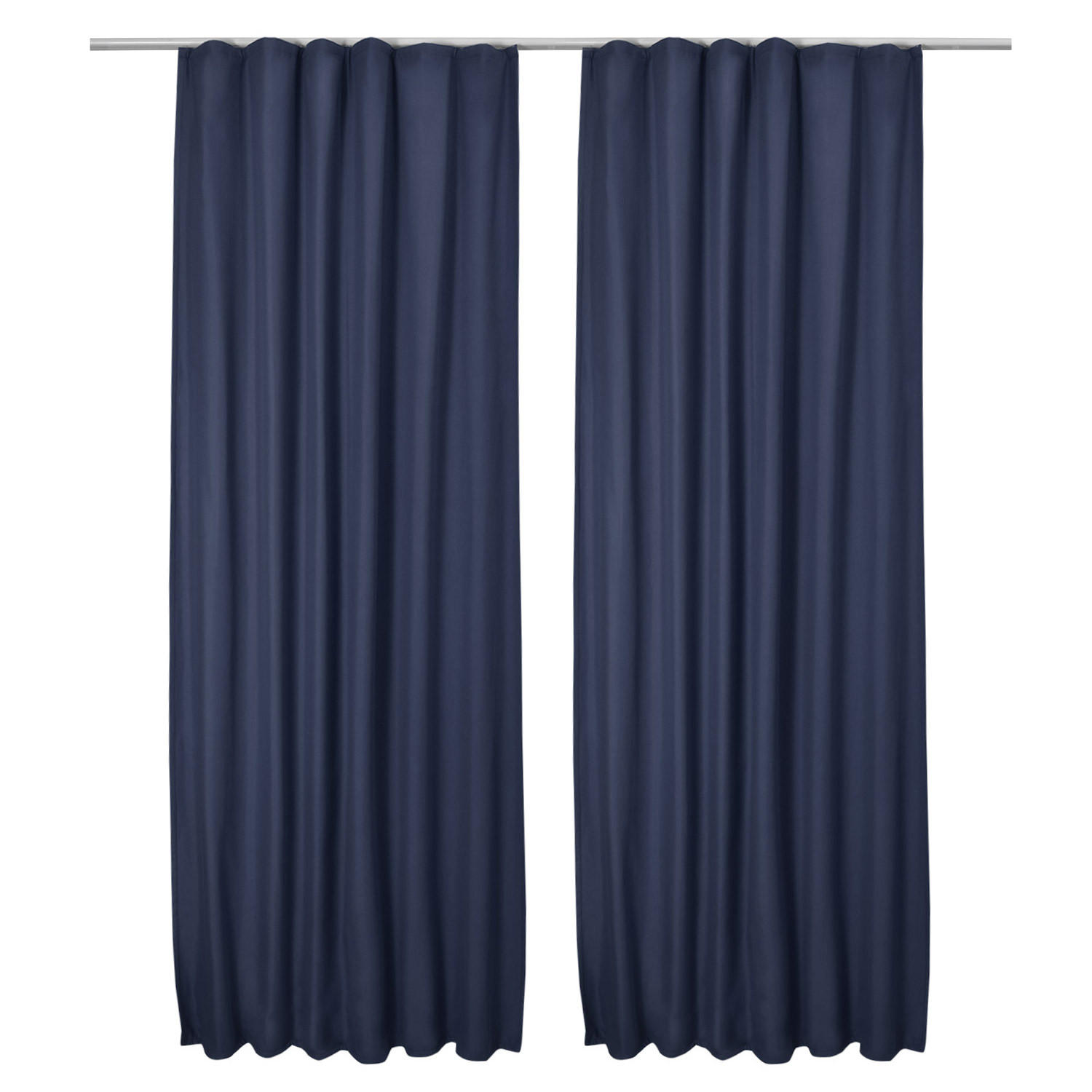 VORHANG Amelie TK mit Kräuselband 140x245cm Blau (2tlg) - Blau, Textil (140/245/1cm) - Beautissu 