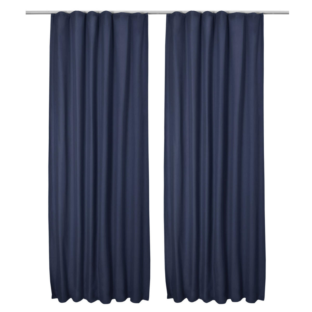 VORHANG Amelie TK mit Kräuselband 140x245cm Blau (2tlg) - Blau, Textil (140/245/1cm) - Beautissu 