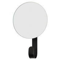 WANDSPIEGEL mit Haken Ø 12 cm - Schwarz, Metall (12/18.5/5cm)