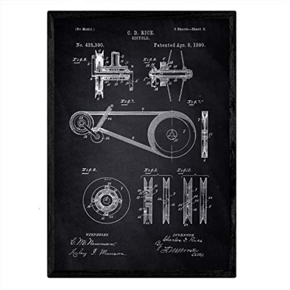 POSTER Patent Fahrrad-Kunst A3 Rahmenlos - Klar, Papier (29.7/5/42cm) - Nacnic