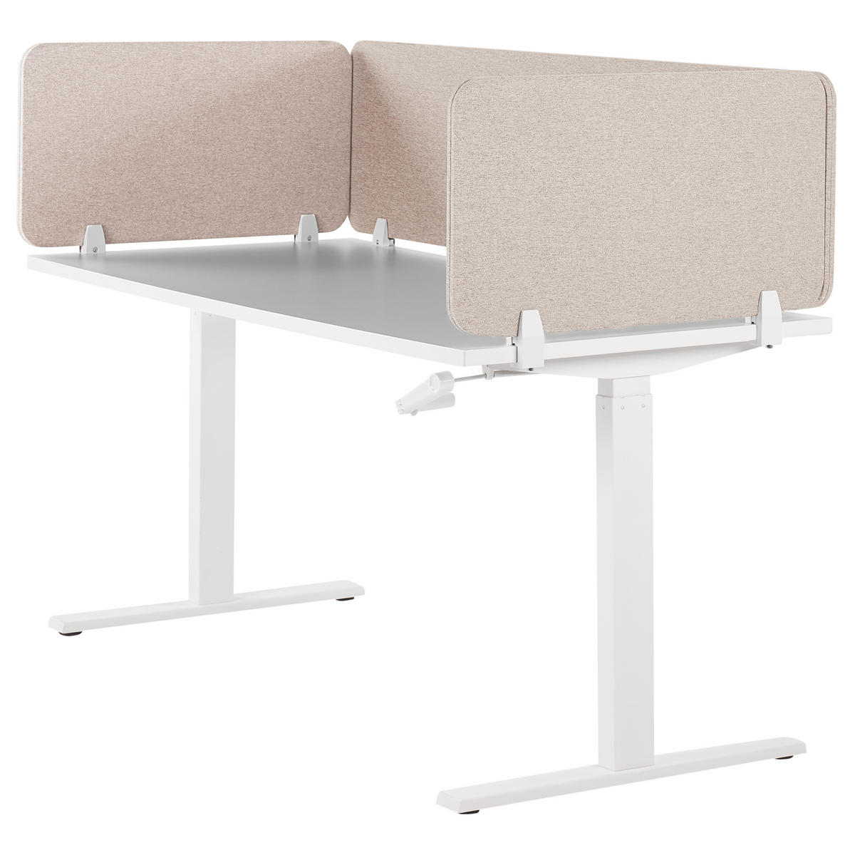 SCHREIBTISCHTRENNWAND 180 x 40 cm Beige Wally - Beige, Textil (180/40/2cm) - Beliani