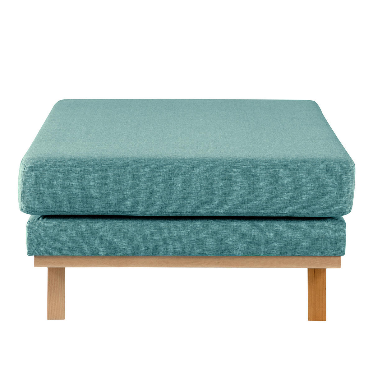 HOCKERBANK - Buchefarben/Petrol, Buchenholz/Textil (180/43/81cm) - home24